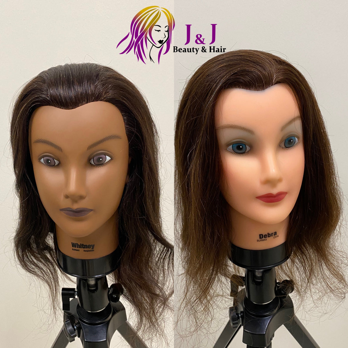 Multicultural Manikin Head with 100 Human hair J&J Beauty Supply and