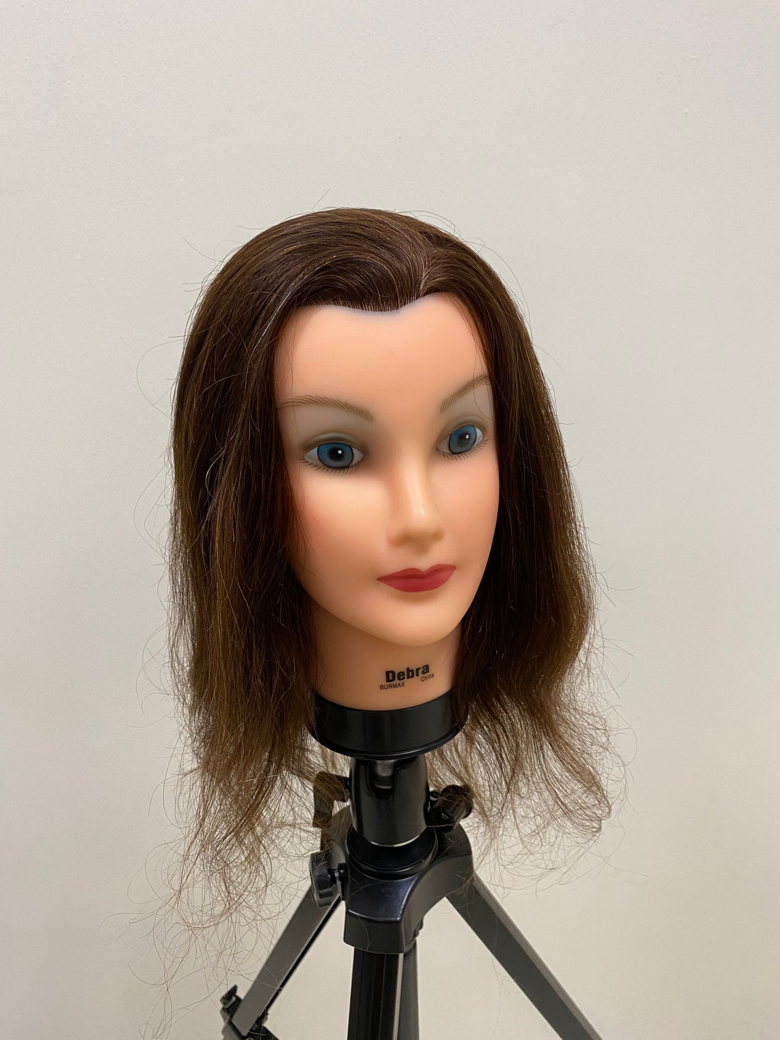 Burmax Debra Manikin Cosmetology hair styling Mannequin Head Human Hair