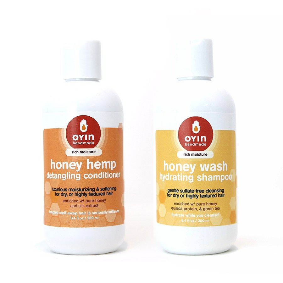 OYIN Handmade Honey Wash Hydrating Shampoo + Honey Demp Detangling Conditioner